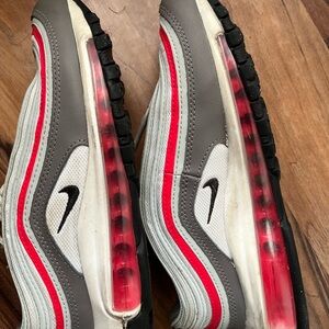 Nike Kids Sneakers - Gray, Red, and White